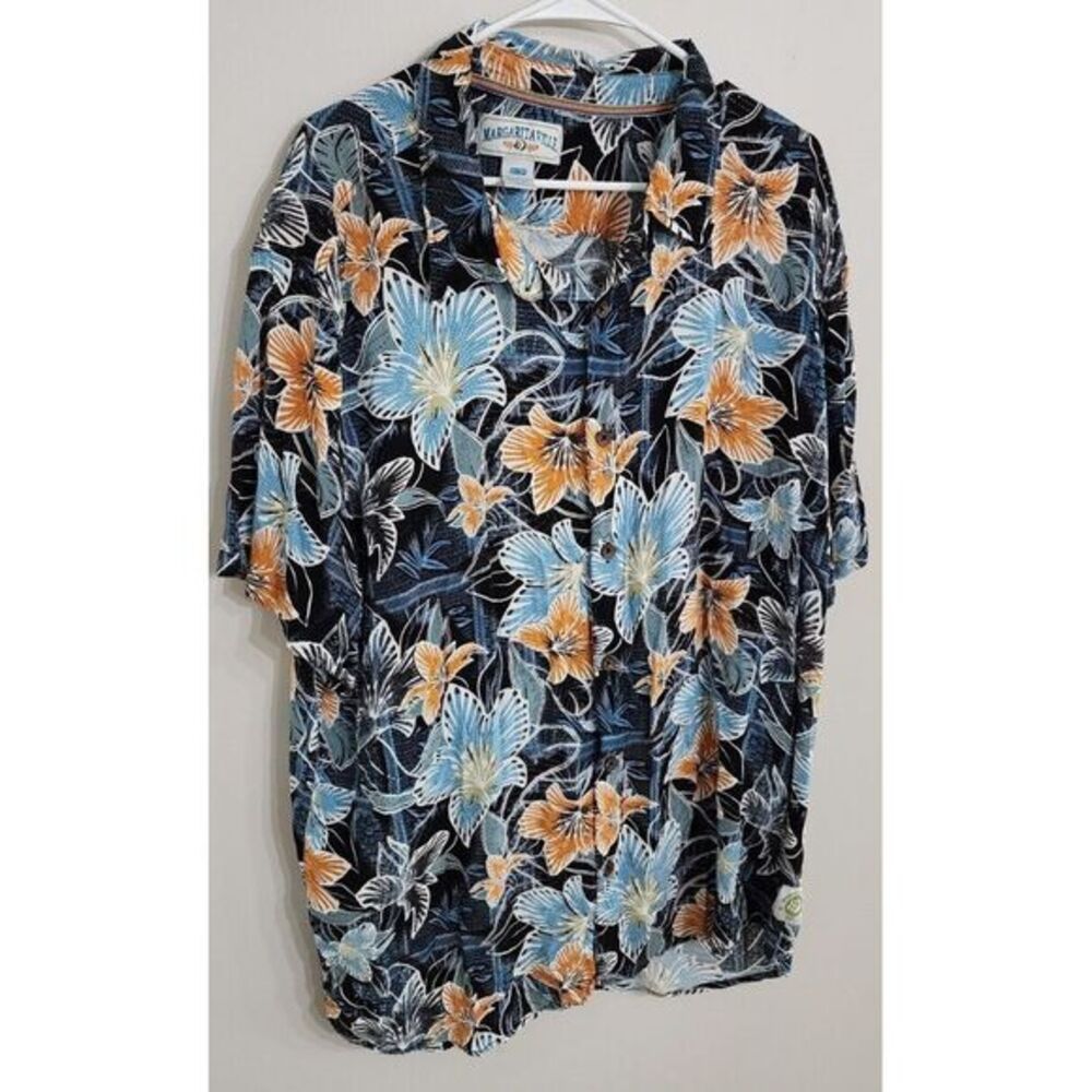 Margaritaville Rayon Shirt XXL Mens Floral Hawaiian Button Down Short Sleeve Men